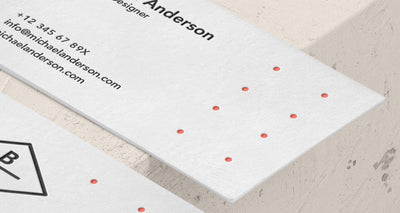 Isometric View of White Psd Business Card Mockup
