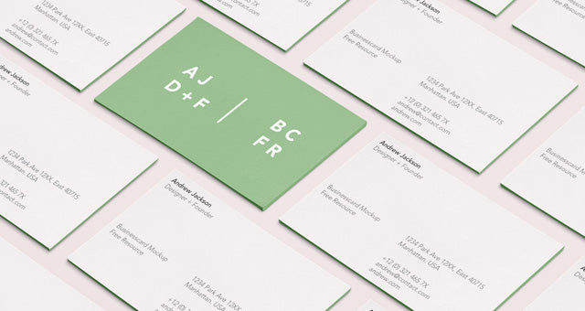 Psd Business Card Mock-Up Isometric View