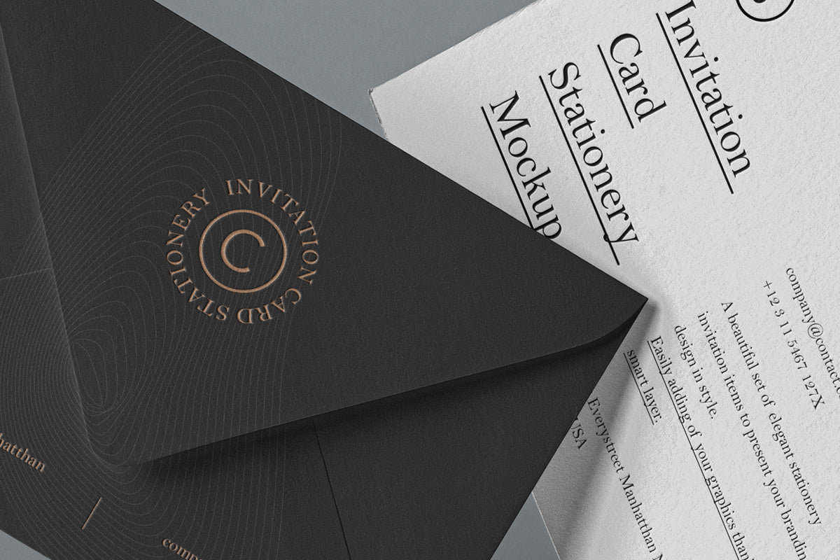 Falling and Floating Psd Invitation Mockup