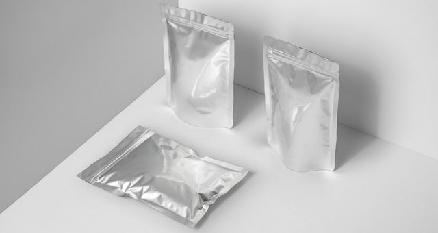 Metal Foil Packaging Mockup Perspective View