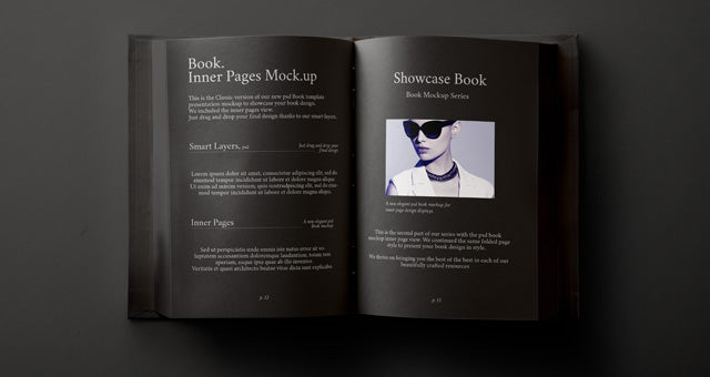 Top View of Hardback Book Inner Mockup Psd