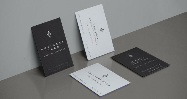 Side View of Business Card Mockup