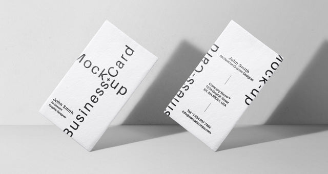 Front View Business Card Mockup