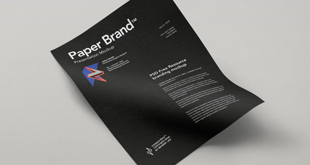 Curved Clean Paper Mock-Up Psd