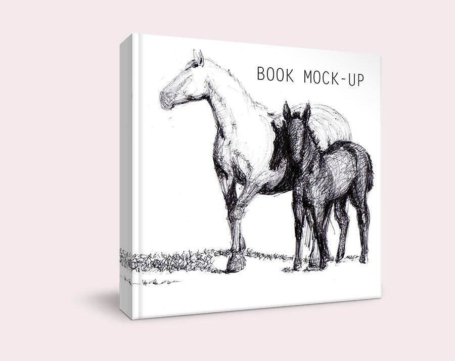 White and Clean Square Book Cover Mockup