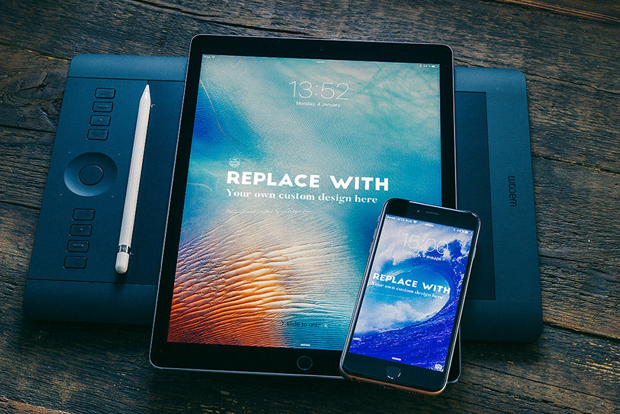 4 Apple Device Mockups Featuring iPad and iPhone