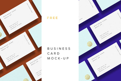 Set of Clean Business Card Mockups Multiple Views