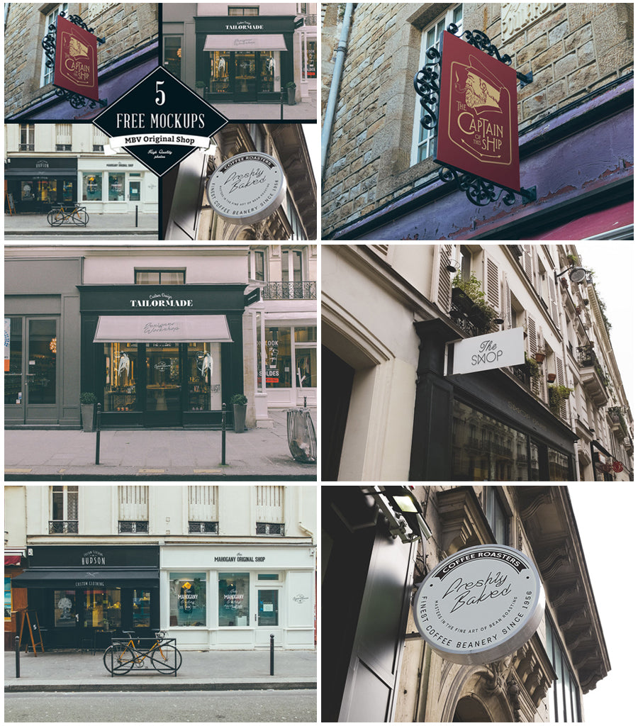 5 x Shop Signs and Facades Mockup