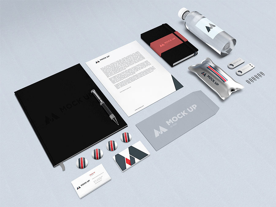 Isometric View of Branding or Identity MockUp