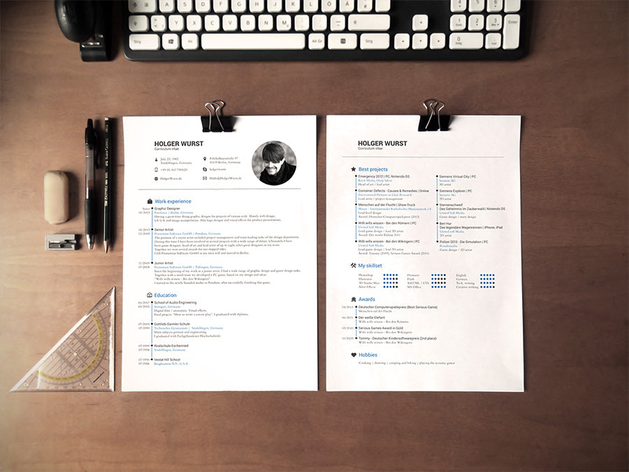 Resume Mockups on Desk