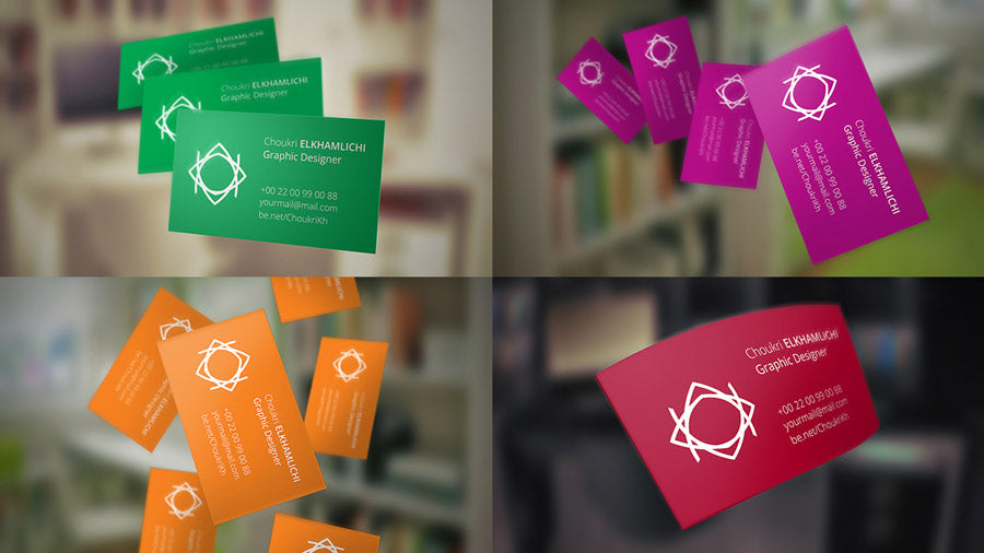 Flying Business Card Mockups