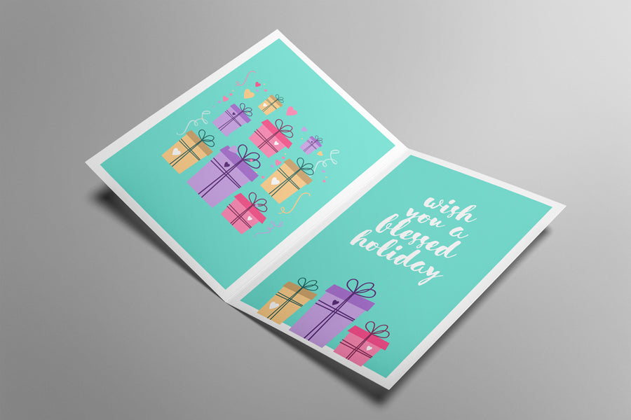 Opened Invitation or Greeting Card Mockup