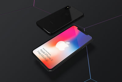 iPhone X Mockup in Space Gray, Chrome and Clay