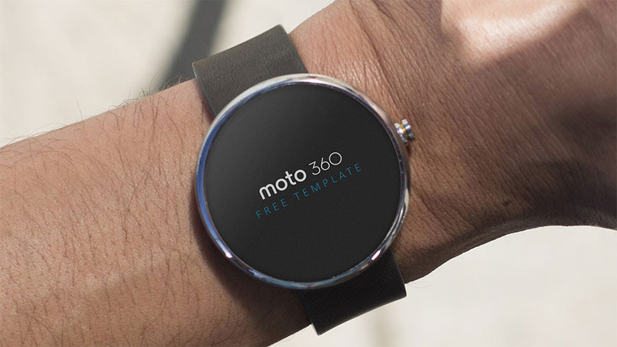 4 x Moto 360 Smart Watch Mockups