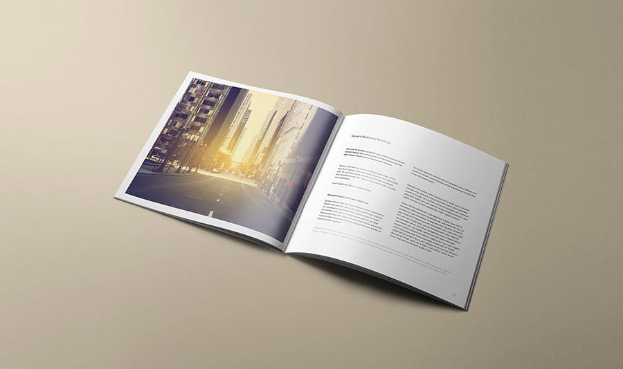 Open Inside Pages Square Brochure Mockup