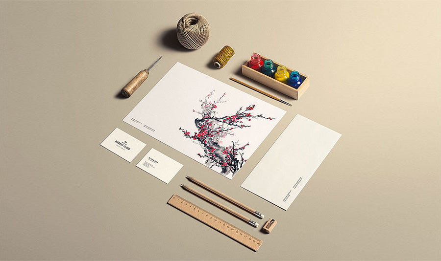 Stationery Craft Mockup with Empty White Papers