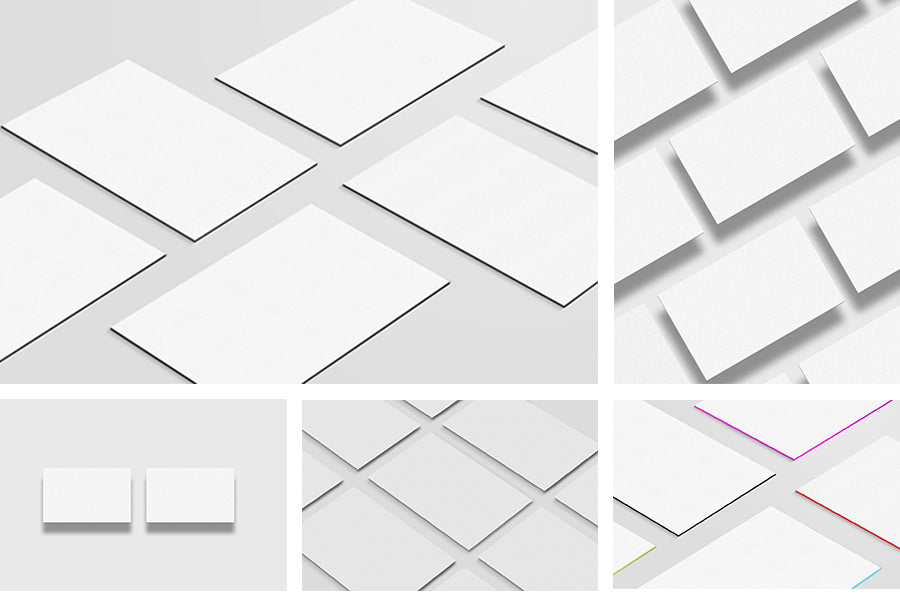 Set of Clean Business Card Mockups Multiple Views