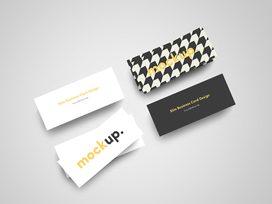 3 x Slim Business Card Mockups
