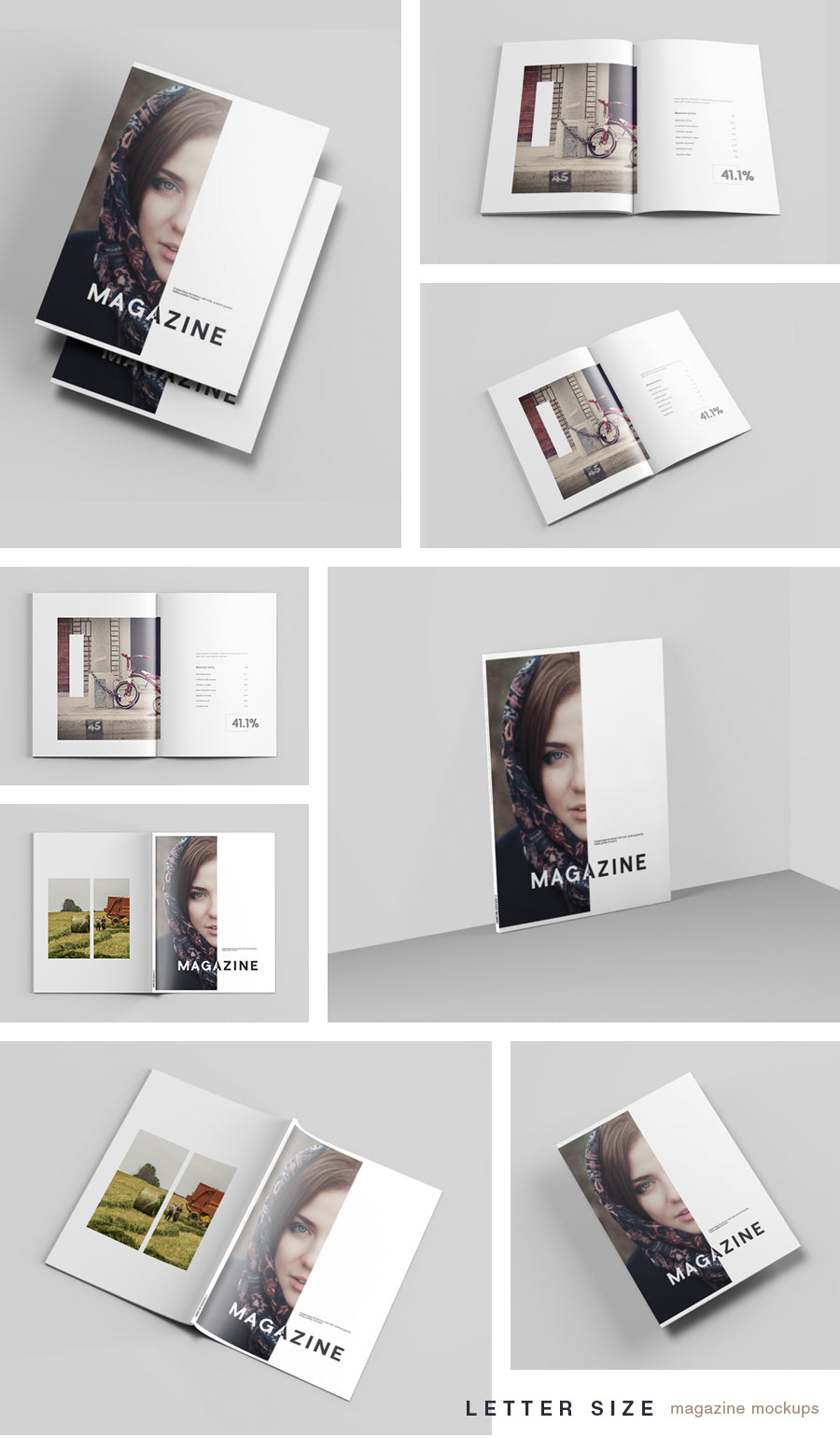 Clean Letter Size Magazine Mockup