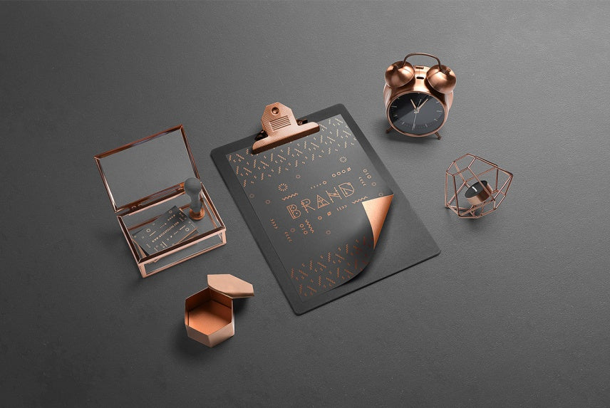 Luxury Black Isometric Branding Mockup