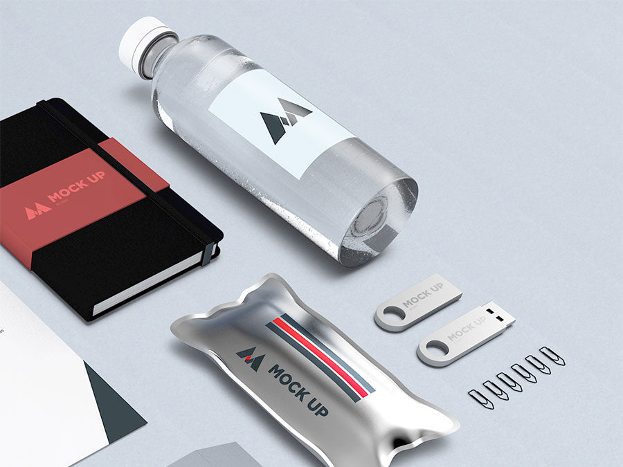 Isometric View of Branding or Identity MockUp