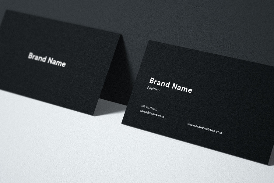 Close-up Black Business Card Mockup