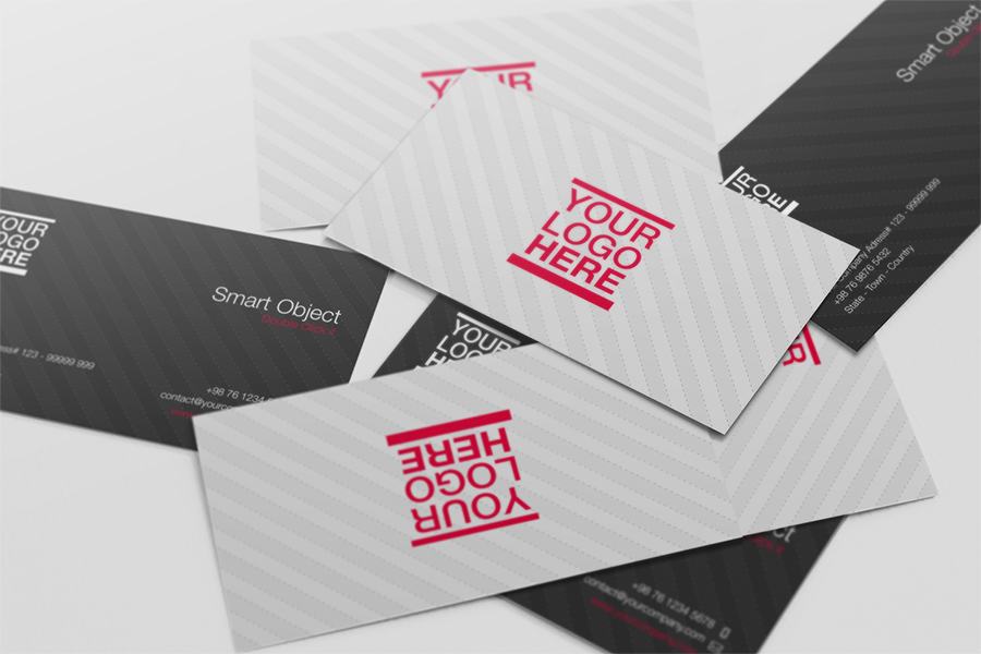 Set of Messy Business Card Mockups