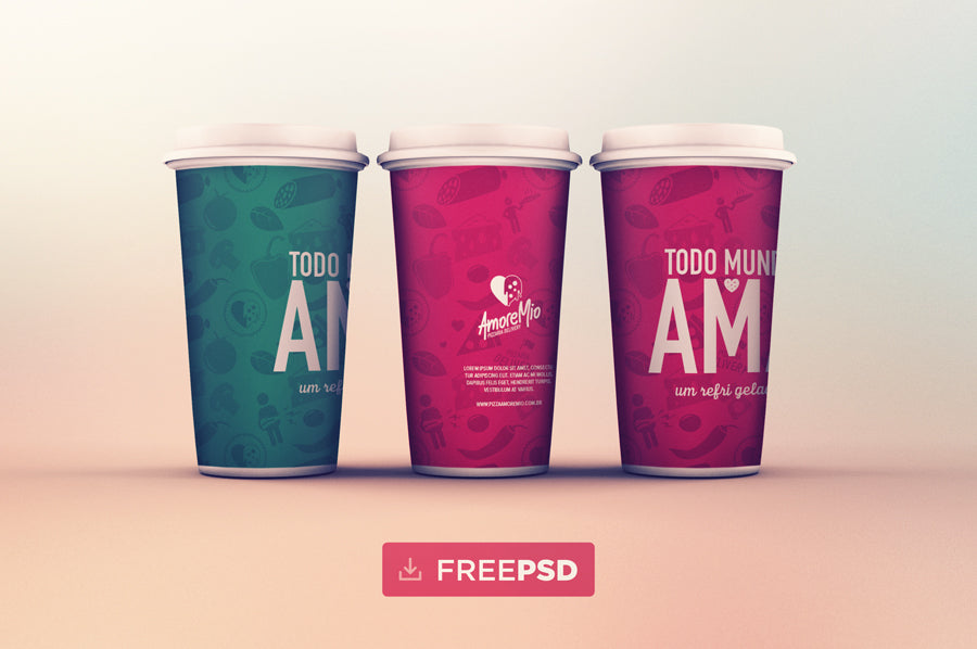 Coffee Cups in Line Mockup