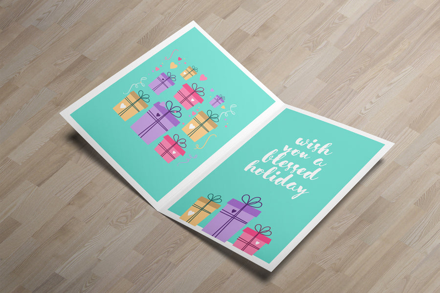Opened Invitation or Greeting Card Mockup