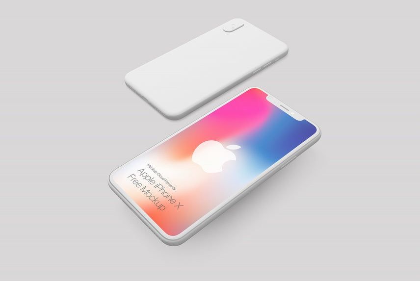 iPhone X Mockup in Space Gray, Chrome and Clay