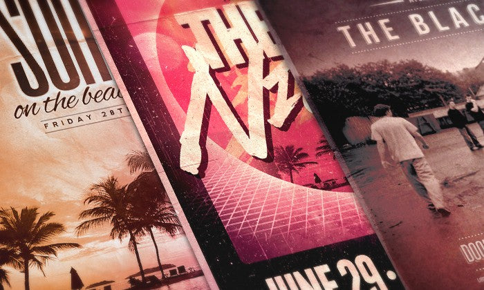 Flyer and Poster Top Side View (Mockup)