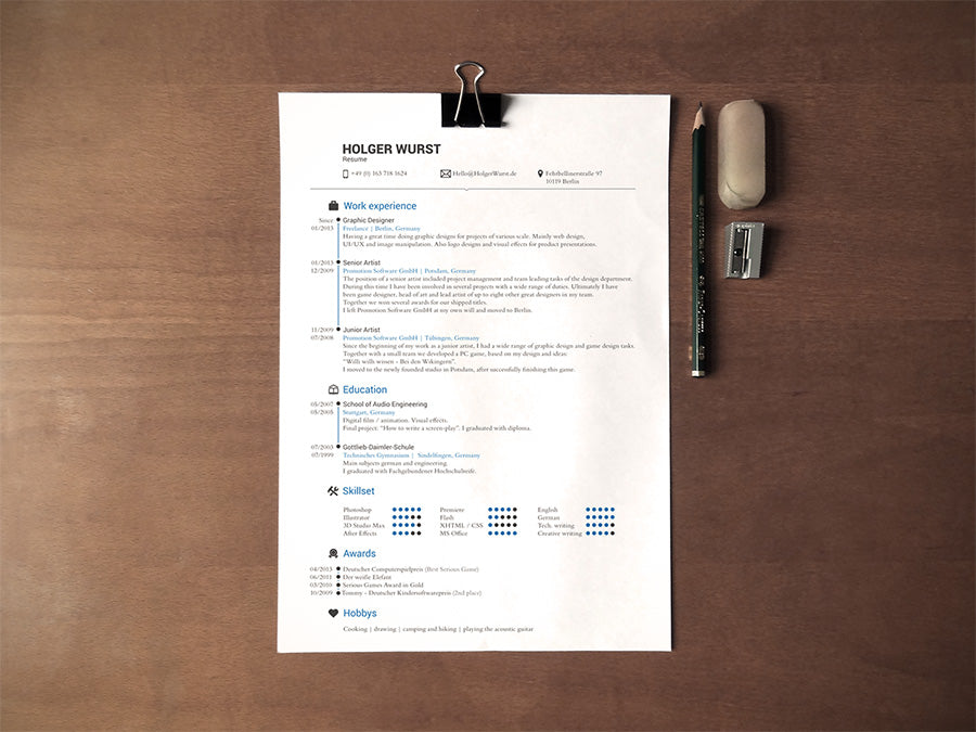 Resume Mockups on Desk