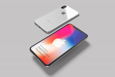 iPhone X Mockup in Space Gray, Chrome and Clay