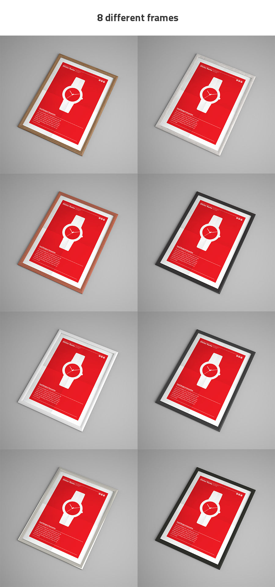 8 x Poster Frame Mockups