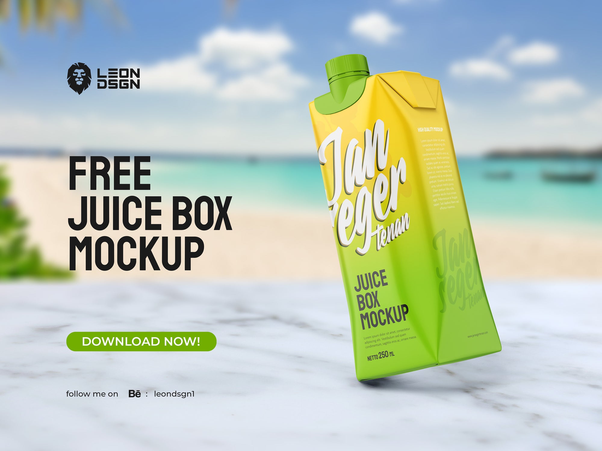 Juice Box/Bottle Mockup PSD