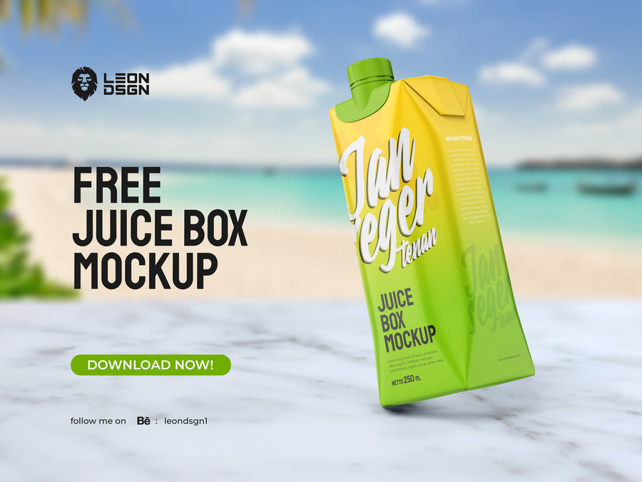 Juice Box/Bottle Mockup PSD