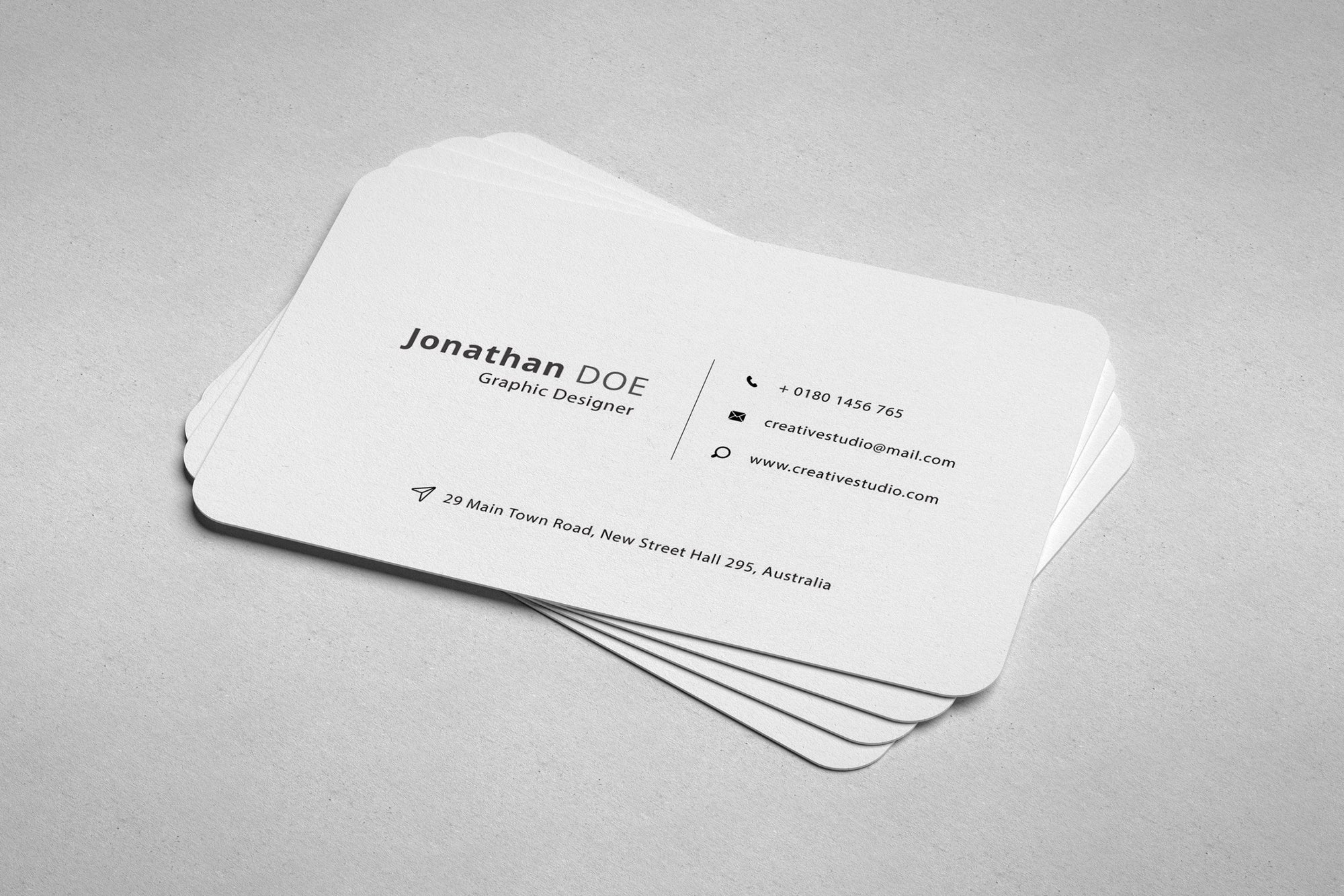 Rounded Professional Business Card PSD Mockup