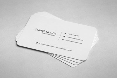 Rounded Professional Business Card PSD Mockup
