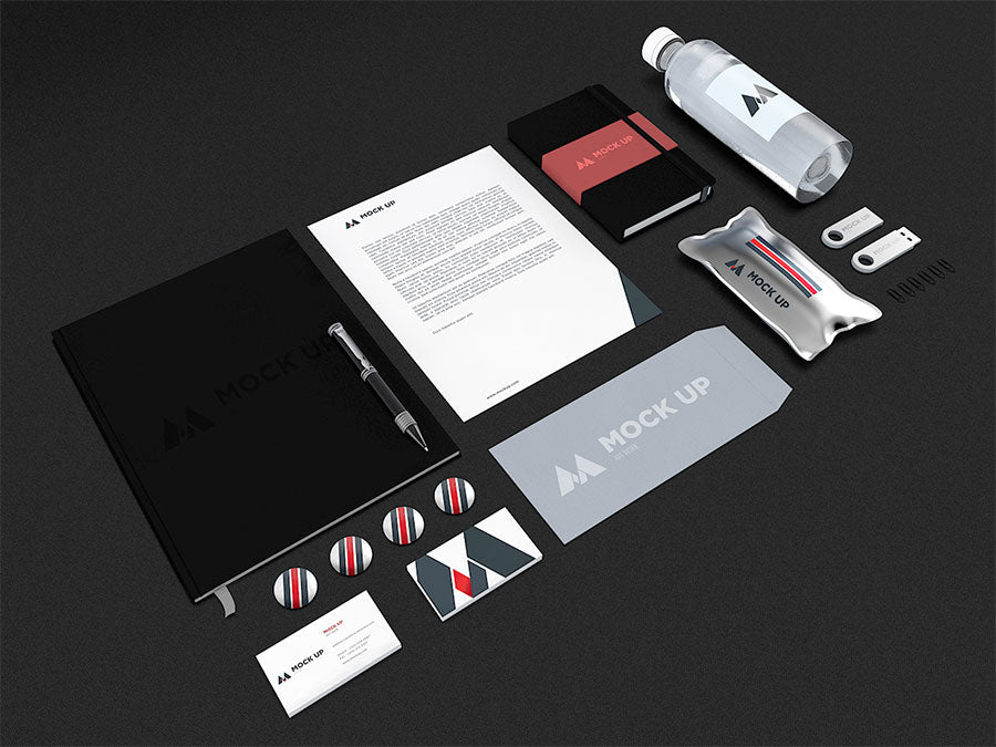Isometric View of Branding or Identity MockUp
