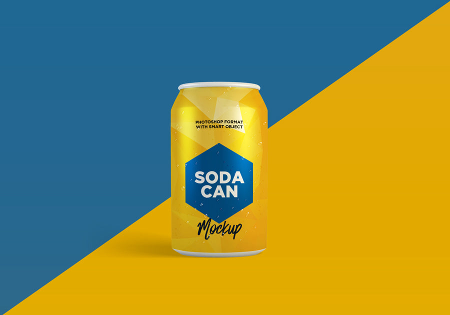 Vector Style Soda Can Mockup