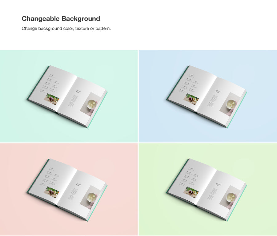 4 x PSD Book Mockup Multiple Angles