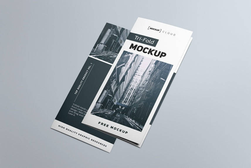 Realistic Tri-Fold Brochure Mockup