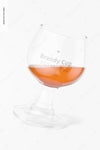 1.7 Oz Glass Brandy Cup Mockup, Floating Psd