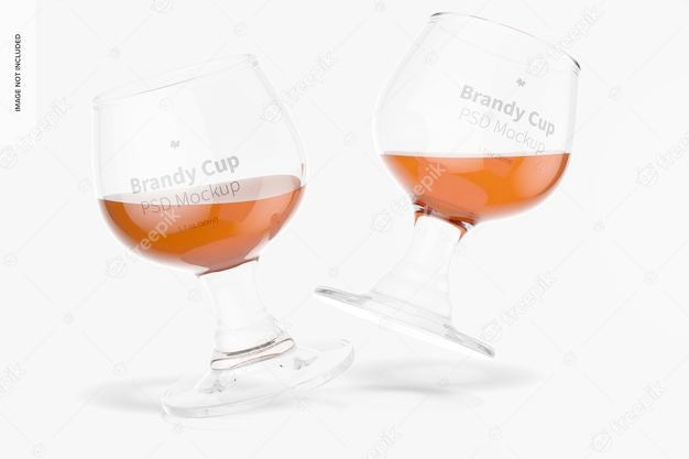 1.7 Oz Glass Brandy Cups Mockup Psd