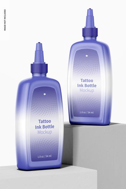 1.8 Oz Tattoo Ink Bottles Mockup Psd