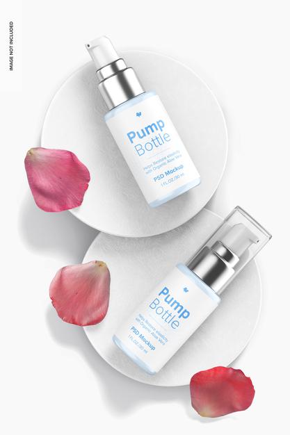 1 Oz Pump Bottles Mockup Psd