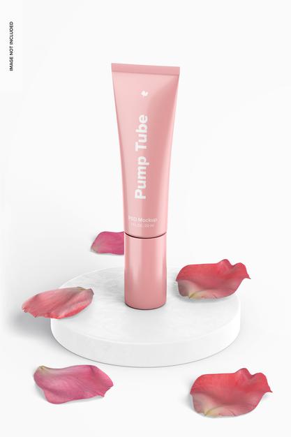 1 Oz Pump Tube Mockup Psd