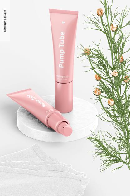 1 Oz Pump Tubes Mockup Psd