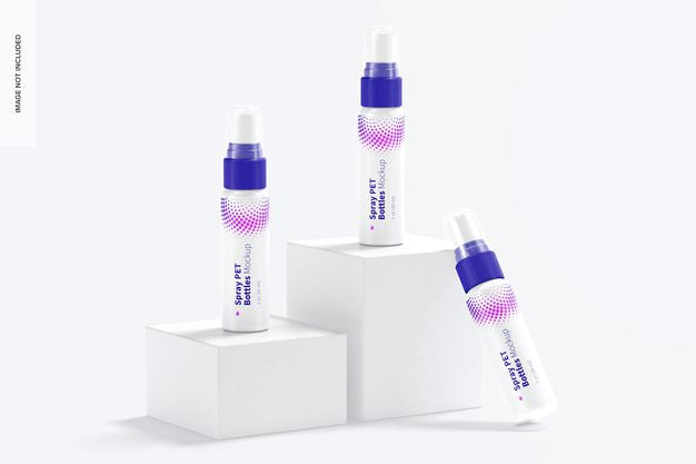 1 Oz Spray Pet Bottle Set Mockup Psd