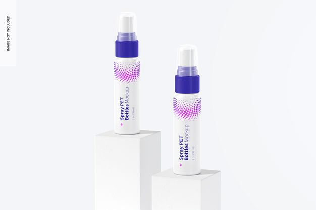 1 Oz Spray Pet Bottles Mockup Psd